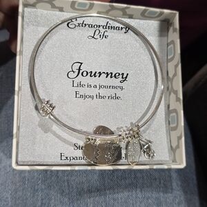 Extraordinary Life Expandable Silver Charm Bracelet - Enjoy The Ride